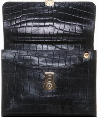 Mulberry Black Croc Print Briefcase