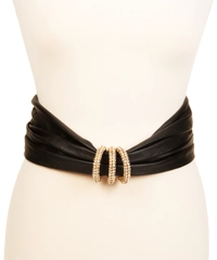 Valentino Black Leather Belt Crystal Embellischment