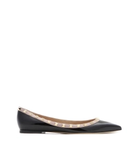 Valentino Rockstud Black Patent Leather Ballet Flats