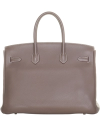 Hermès Birkin 35 Taurillon Clemence Doublure Chevre Etain