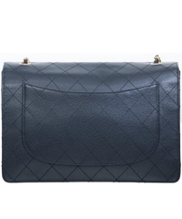 1997-1999 Chanel Black Caviar Leather Jumbo Single Flap Bag