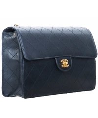 1997-1999 Chanel Black Caviar Leather Jumbo Single Flap Bag