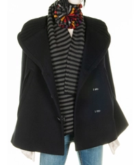 Prada Black Wool Knitted Collar Cropped Jacket