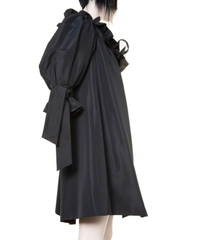 Takada Black Taffeta Ottoman Overcoat