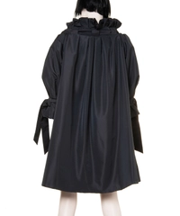 Takada Black Taffeta Ottoman Overcoat