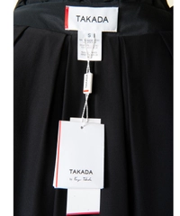 Takada Black Taffeta Ottoman Overcoat