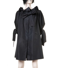 Takada Black Taffeta Ottoman Overcoat