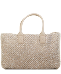 Bottega Veneta Alabastre Woven Intrecciato Wool Leather Cabat Tote - Special Edition