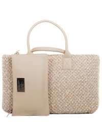 Bottega Veneta Alabastre Woven Intrecciato Wool Leather Cabat Tote - Special Edition