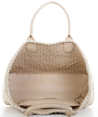 Bottega Veneta Alabastre Woven Intrecciato Wool Leather Cabat Tote - Special Edition