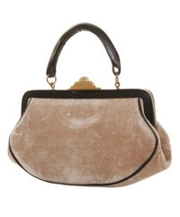 Roberta Di Camerino Beige and Black Velvet Bag