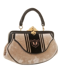 Roberta Di Camerino Beige and Black Velvet Bag
