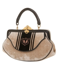 Roberta Di Camerino Beige and Black Velvet Bag