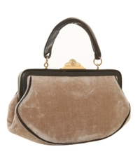 Roberta Di Camerino Beige and Black Velvet Bag