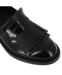 Hogan Black Fringed Leather Loafers