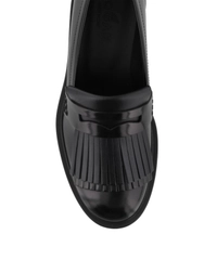 Hogan Black Fringed Leather Loafers