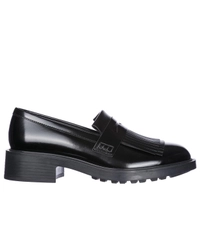 Hogan Black Fringed Leather Loafers