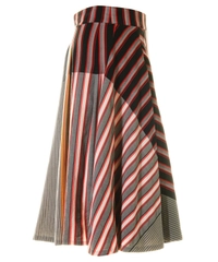 Dries Van Noten Multicolor Striped Cotton Midi Skirt