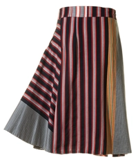 Dries Van Noten Multicolor Striped Cotton Midi Skirt