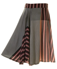 Dries Van Noten Multicolor Striped Cotton Midi Skirt
