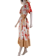 Dries Van Noten Floral Print Silk Maxi Wrap Dress