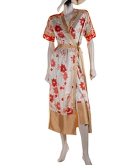 Dries Van Noten Floral Print Silk Maxi Wrap Dress
