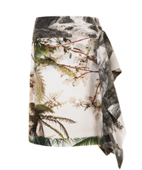 SS 2012 Dries Van Noten Floral Print Gathered Midi Skirt