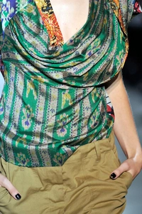 SS 2010 Dries Van Noten Runway Multicolor Silk Top