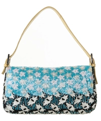 Fendi Beaded Lizard Trim Baguette Bag