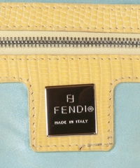 Fendi Beaded Lizard Trim Baguette Bag
