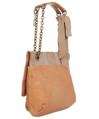 Lanvin Beige Python Trim Leather 'Happy' Bag