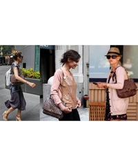 Lanvin Beige Python Trim Leather 'Happy' Bag
