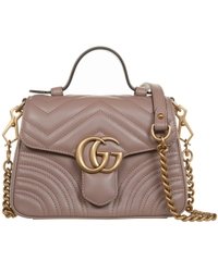 GG Marmont Dusty Pink Chevron Mini Top Handle Bag