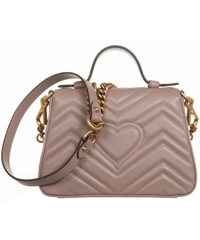 GG Marmont Dusty Pink Chevron Mini Top Handle Bag