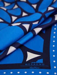 Weekend Max Mara Cornflower Blue Mora Silk Scarf