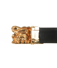 Cartier Burgundy / Black Leather 'Elephant' Belt