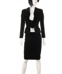 Vivienne Westwood Couture London Black Velvet Skirt Suit