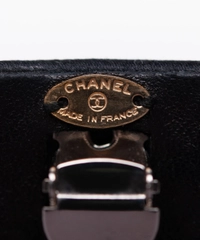 Chanel Black Satin Ribbon Hair Barrette