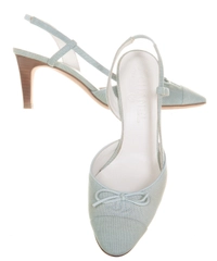 Canvas CC Bow Cap Toe Slingback Sandals