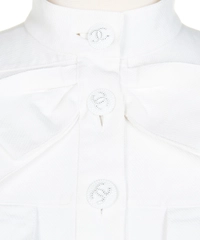 Chanel White GrosGrain Vest Sleeveless Top with Bow