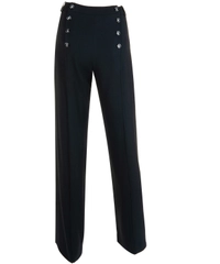 Chanel Black Wool Sailor Inspired Pants