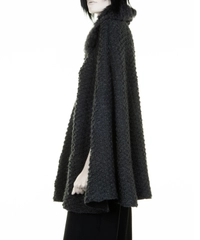 Dolce & Gabbana Wool Bouclé Cape with Kalgan Lamb Collar