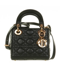 Christian Dior Black Leather Mini 'Lady Dior' Handbag