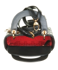 Christian Dior Black Leather Mini 'Lady Dior' Handbag