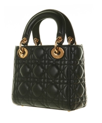 Christian Dior Black Leather Mini 'Lady Dior' Handbag