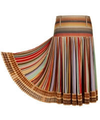 Hermès Multicolor Silk Twill 'Plissé Soleil' Skirt