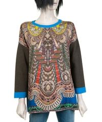 Etro Front Silk Paisley - Back Knit Sweater