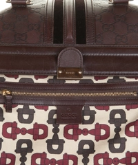 Gucci Dark Brown Guccissima Leather Large Web Treasure Boston Bag
