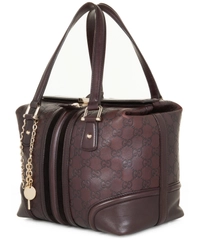 Gucci Dark Brown Guccissima Leather Large Web Treasure Boston Bag