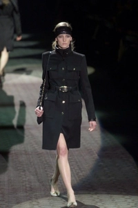 Runway 2000 F/W Gucci Tom Ford Lion Head Black Suède Shoulder Bag